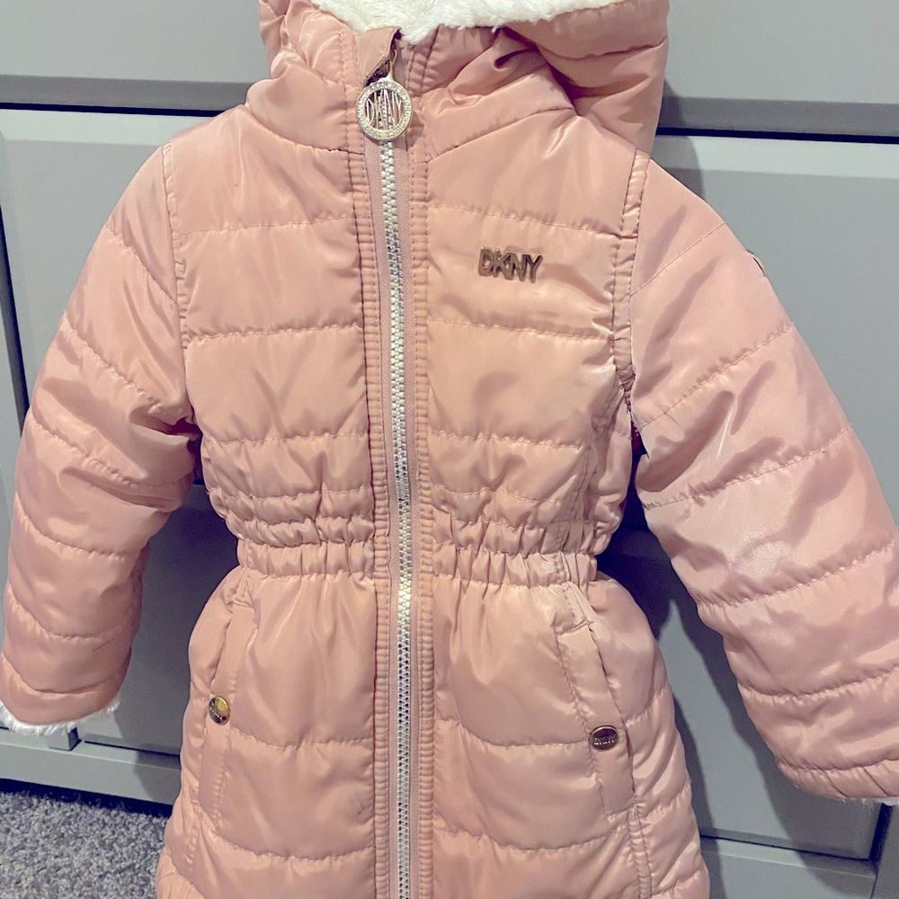 Infant Girls Light Pink DKNY Winter Jacket Size 12 Months